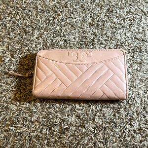Tory Burch pink Leather Alexa Continental Wallet